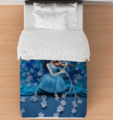 Modern Kirigami Urban Escape pattern on duvet cover.